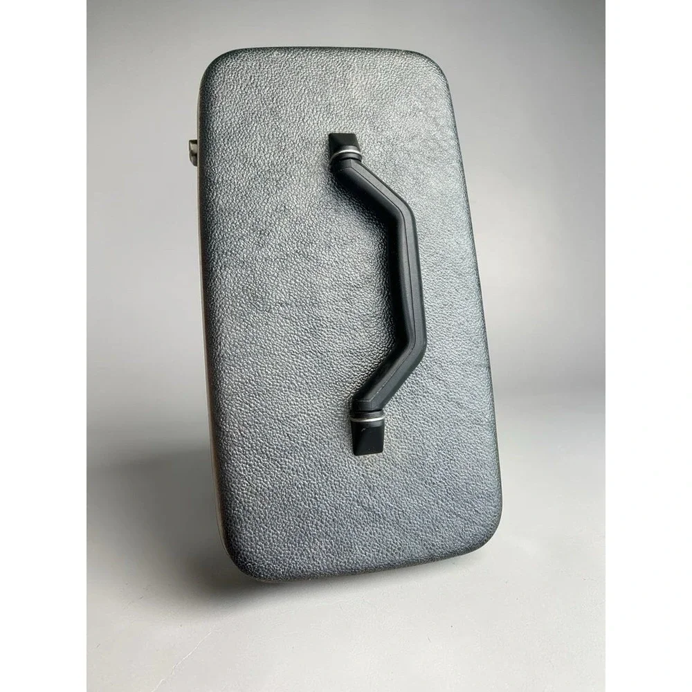 Vintage Samsonite Series 3600 Charcoal Gray Vanity Train Case w Mirror & Keys‎
